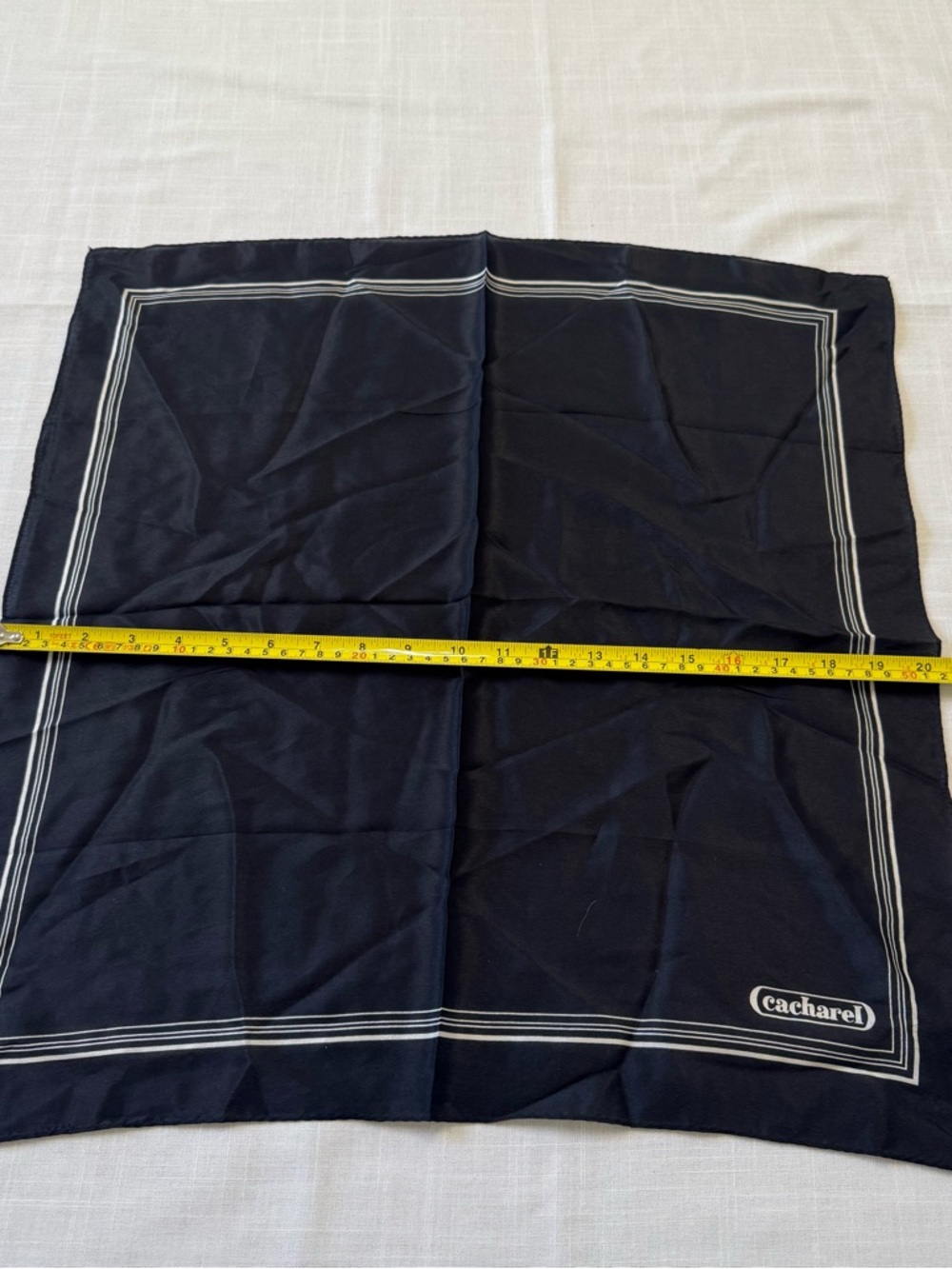 Cacharel Black and White Silk Small Scarf - Picture 3 of 4